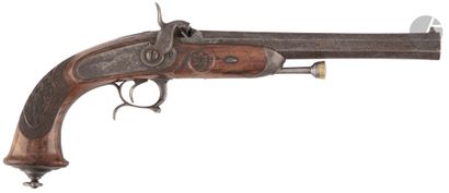  Paire de pistolets à percussion d officier modèle 1833 1er type. 
Canons à pans...