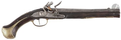 null Flintlock pommel gun. 

Round barrel with flats on the top. Signed "Penel" and...