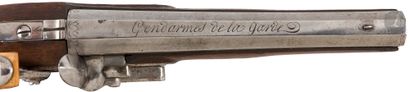  Flintlock pommel gun of Gendarme de la Garde. 
Smooth barrel, engraved on the top...