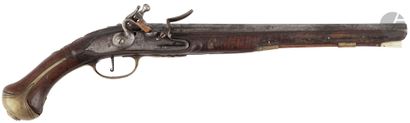 null Flintlock pommel gun of officer. 

Round barrel with flats. Lock and hammer...