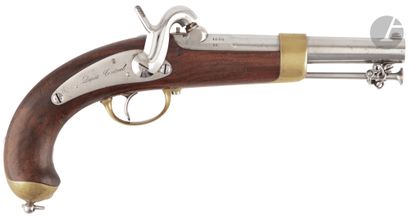 null Rarissime pistolet de marine à percussion modèle 1849, modèle du dépôt central....