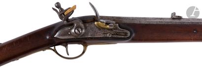  Flintlock rifle. 
Rifled, fluted barrel with leafed rise. Lock stamped "R" under...