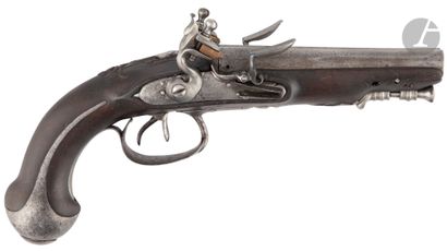 null Double flintlock pistol. 

Round barrels in table, with flats with the thunders....