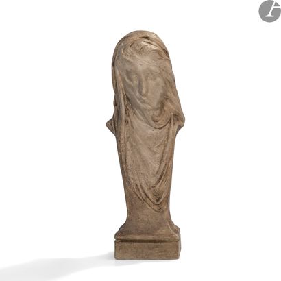 null LÉOPOLD RENARD (1868-1945) 
La Vierge voilée
Buste sculpté. Épreuve en grès...