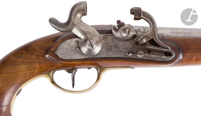 null Pistolet de cavalerie, à percussion, prussien, modèle 1823 U/M. 
Canon rond...