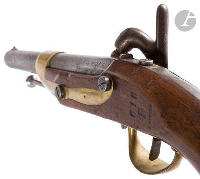null Percussion troop pommel gun, model 1822T.
Smooth round barrel, stamped, calibrated...
