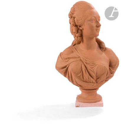  Countess du Barry Terracotta bust with white...
