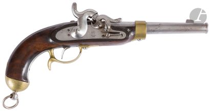 null Pistolet de cavalerie à percussion, prussien, modèle 1850. 
Canon rond à bourrelet...
