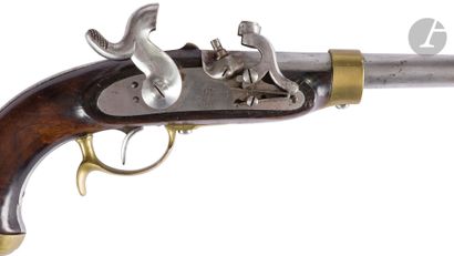 null Pistolet de cavalerie à percussion, prussien, modèle 1850. 
Canon rond à bourrelet...