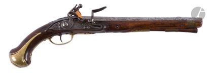 null Pistolet à silex de dragon modèle 1733/34. 
Canon rond à pans au tonnerre, poinçonné....