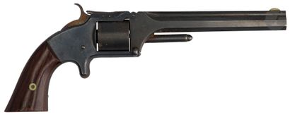 null Revolver Smith & Wesson n°2, six coups, calibre 36. 
Canon à pans, rayé, avec...
