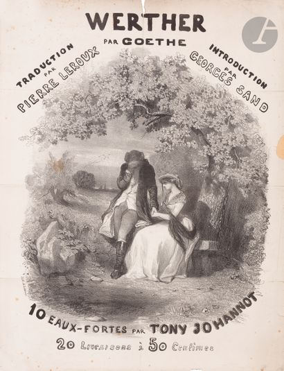  Tony JOHANNOT (1803-1852) Werther, 1845 Lithographie. Non entoilée. Lith. Lemercier,...