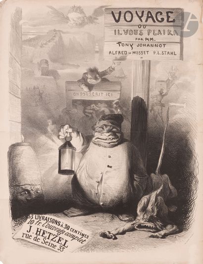  Tony JOHANNOT (1803-1852) Voyage où il vous plaira, 1848 Lithographie sur papier...