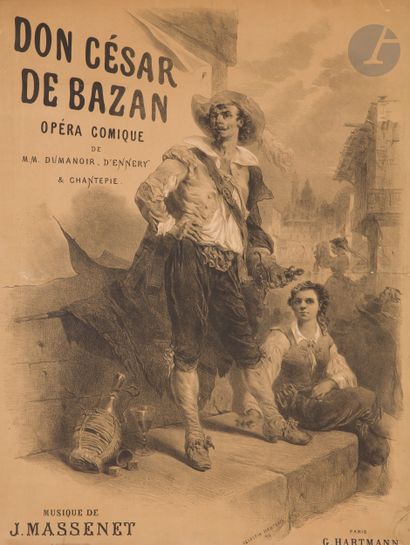  Célestin François NANTEUIL (1813-1873) Don César de Bazan, 1872 Lithographie. Entoilée....