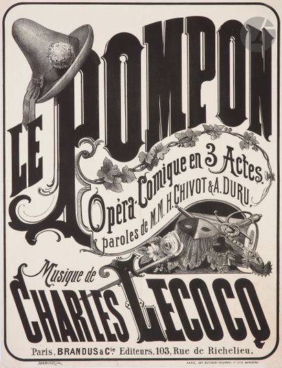  Antoine BARBIZET (1821-1886) Le Pompon, 1875 Chromolithographie. Non entoilée. Imp....