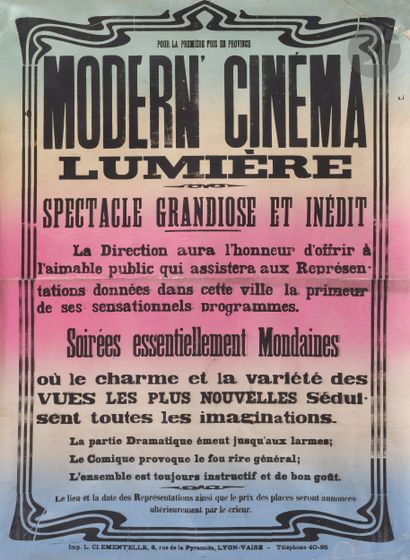 null ANONYME
Pour la première fois en province Modern cinéma Lumière
Typographie...