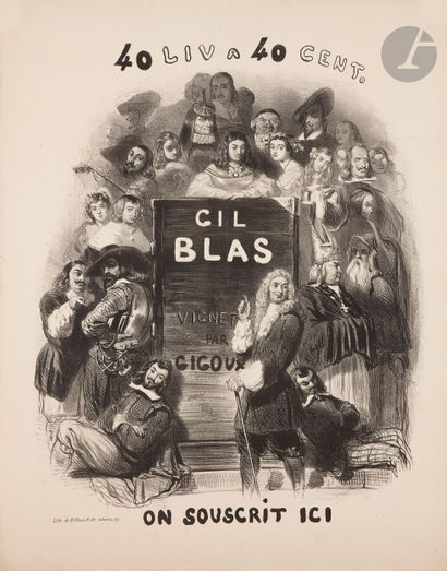  Jean GIGOUX (1806-1894) Gil Blas, 1842 Lithographie. Non entoilée. Lith. Villain,...