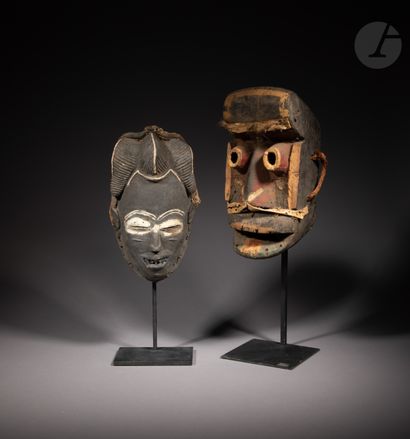 null 
A lot of two polychrome dance masks.

Guéré, Wé, and Dioulla, Ivory Coast

Wood,...
