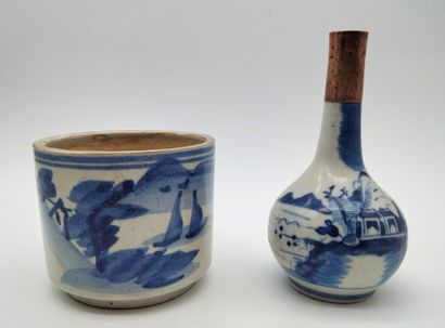 Vase et cache-pot, Chine, XIXe - XXe siècle
Vase...