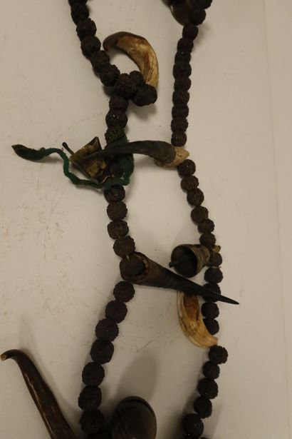 null Three necklaces, Nepal and Nagaland, 20th century-
Shaman necklace made of snake...