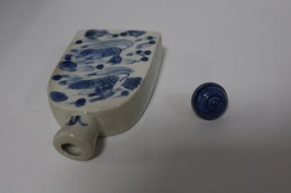 null Six blue and white porcelain medicine bottles in their box, China, early 20th...