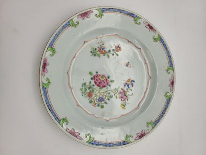 null 11 polychrome porcelain plates, China, Compagnie des Indes, XVIIIth centuryOf...