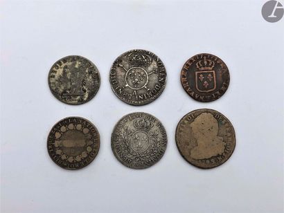 null Lot of 44 mainly French bronze coins, 18th and 19th century.

Joined three French...