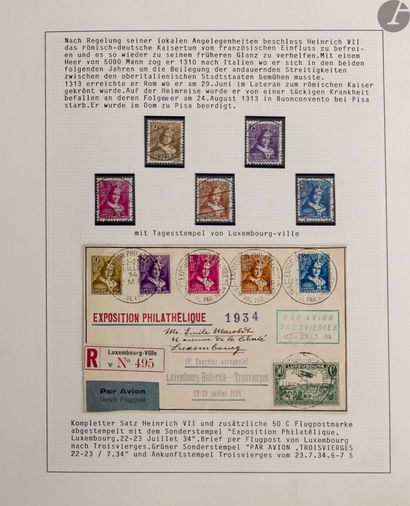  Superb album of Luxembourg period 1934 to 1937 of which complete series new luxury,...
