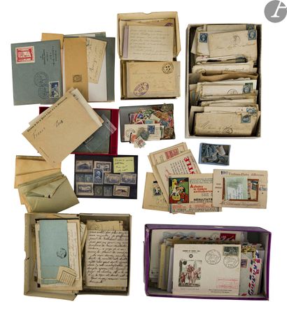 null Un carton comportant principalement courriers anciens de France mais aussi quelques...