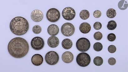 null Set of 28 various coins:

- 2 silver denarii of the Roman Republic

- 1 coin...