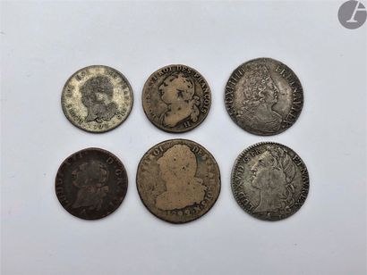 null Lot of 44 mainly French bronze coins, 18th and 19th century.

Joined three French...