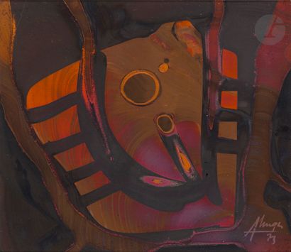 null Arthur UNGER [Luxembourgish] 
(born in 1932)
Enivré,
1973Mixed
media
on copper.
Signed...