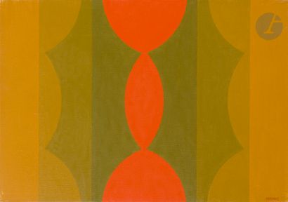 null Dordevic MIODRAG [yougoslave] 
(né en 1936)
Composition orange-vert
Huile sur...