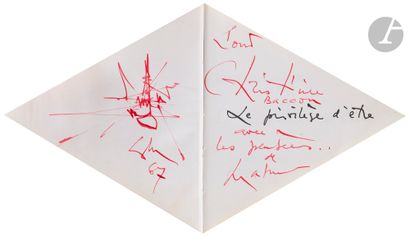 null Georges MATHIEU (1921-2012)
Composition, 1967
Encre rouge sur la page de titre...
