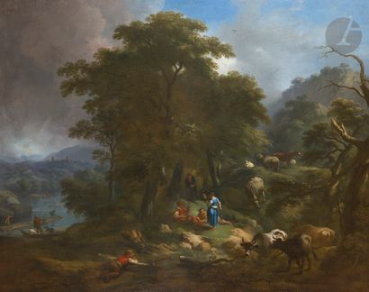 null Attribué à Christian Wilhelm Ernst DIETRICH (1712 - 1774)
Paysage avec des bergers...