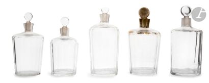 5 flacons à parfum en verre et /ou cristal...