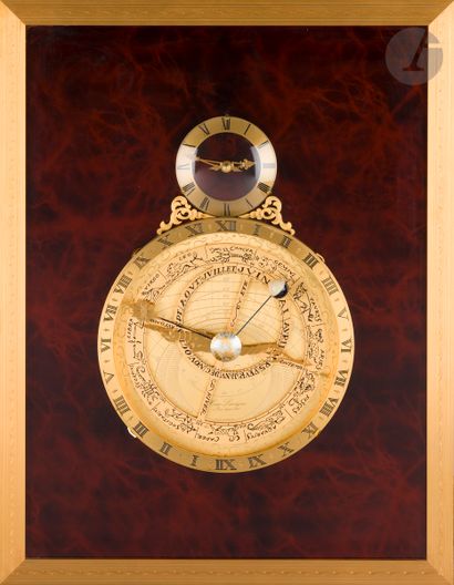 Horloge astrolabe signée « Hour Lavigne Horloger...