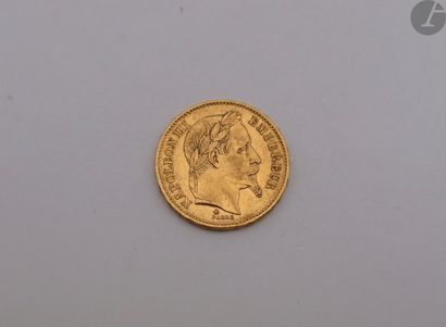 null 1 pièce 20 Francs or. Type Napoléon III lauré. 1868 A.