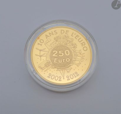  1 pièce en or (24K) 250 Euro. Monnaie de Paris. Type Semeuse 2012. Poids: 62,2 g...