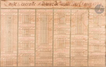  Carte générale militaire de France pour l’année 1774.{CR}Sur papier fort manuscrit...