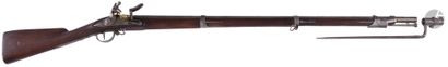  Model 1822 flintlock rifle. {CR}Round barrel,...