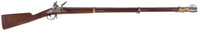 null 
Cadet flintlock rifle model 1816. {CR} Round barrel with thunderbolt, stamped...