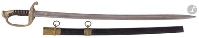  Infantry officer's saber model 1845. {CR}Horn handle. Brass mounting, single-branch...