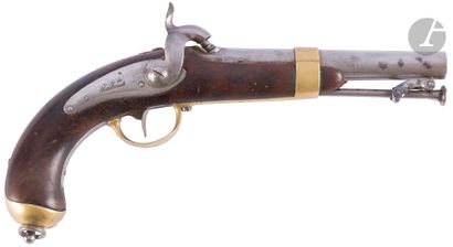 null 
Pistolet de marine à percussion modèle 1837. {CR}Canon rond à méplats au tonnerre...