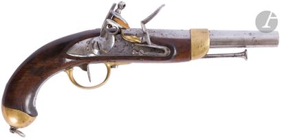  Navy Model 1822 Flintlock Pistol {CR}Round barrel with thunderbolts, dated 1820...