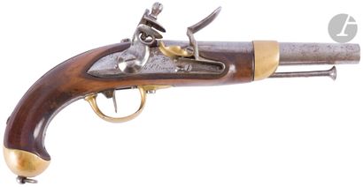  Model 1816 Flintlock Pistol {CR}Round barrel with thunderbolt dated 1822. Tailstock...