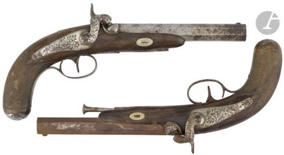 Pair of officer's percussion pistols. {CR}Barrels...