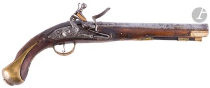  Russian or Balkan flintlock pommel pistol. {CR}Round barrel blunderbussed to the...