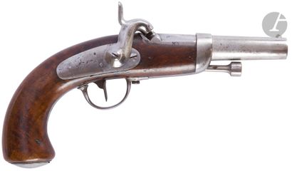  Paire de pistolets d’officier de gendarmerie à percussion modèle 1836. {CR}Canons...