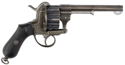  Pinfire Revolver, Lefaucheux system, 12 shots, 9 mm caliber{CR}Ribbed barrel, with...